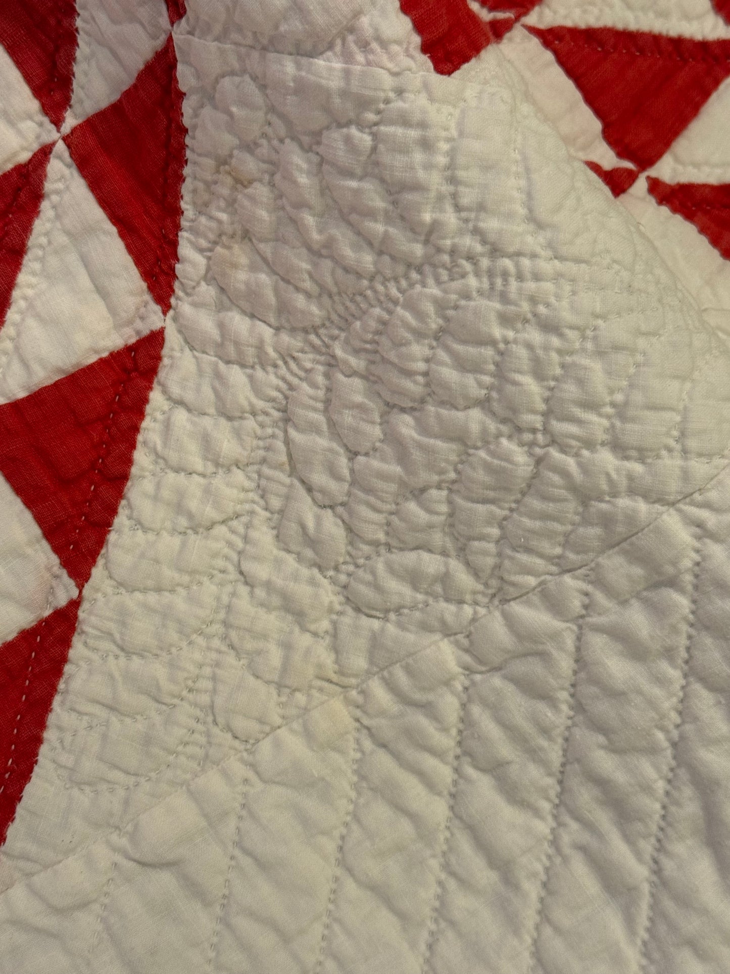 Ocean Waves of Triangles Quilt with Stars-Dated / Signed