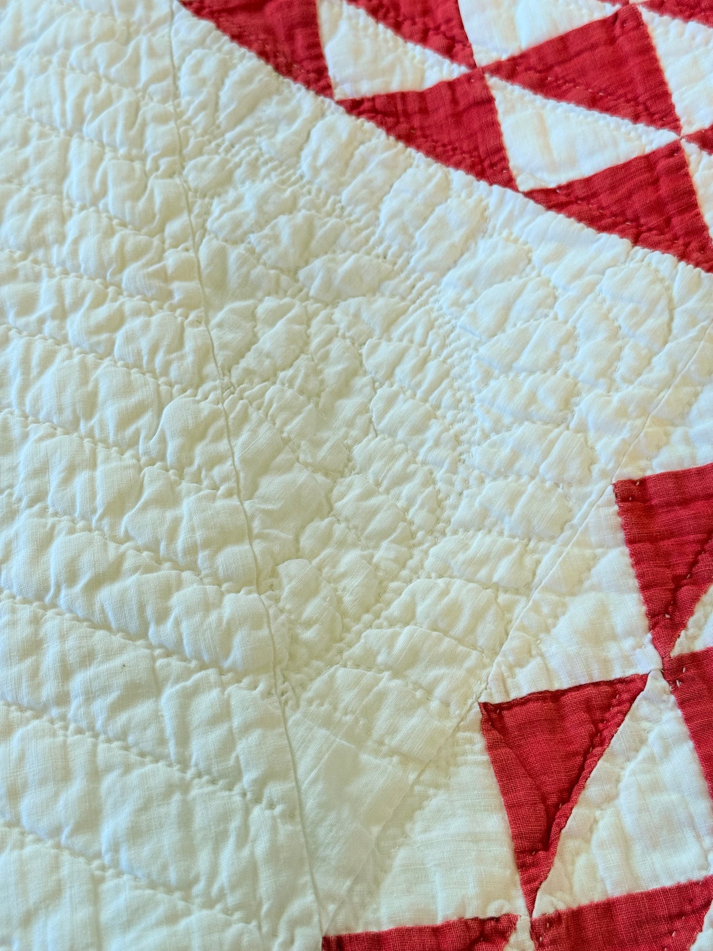 Ocean Waves of Triangles Quilt with Stars-Dated / Signed
