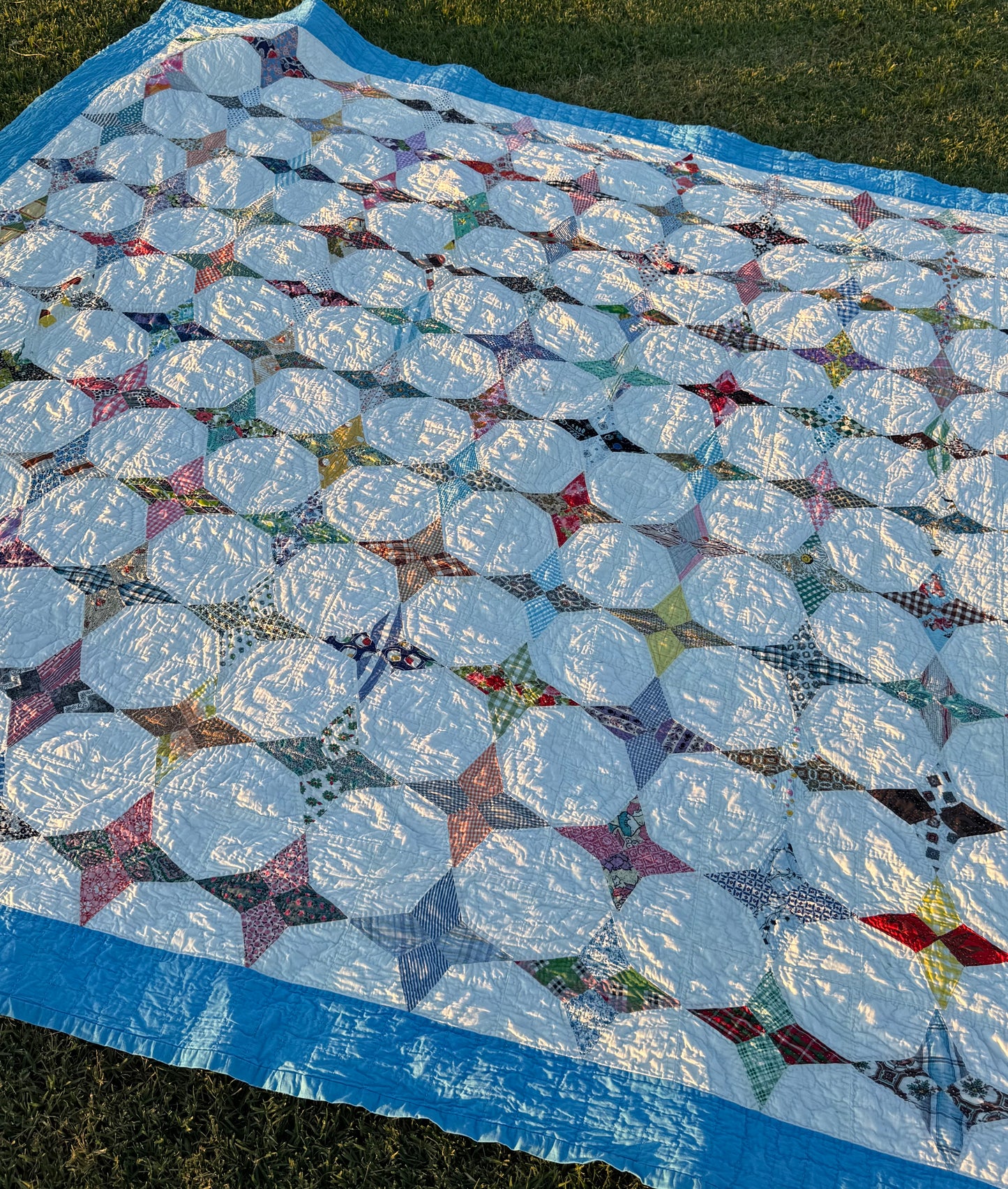 Scrappy Periwinkle Stars Quilt
