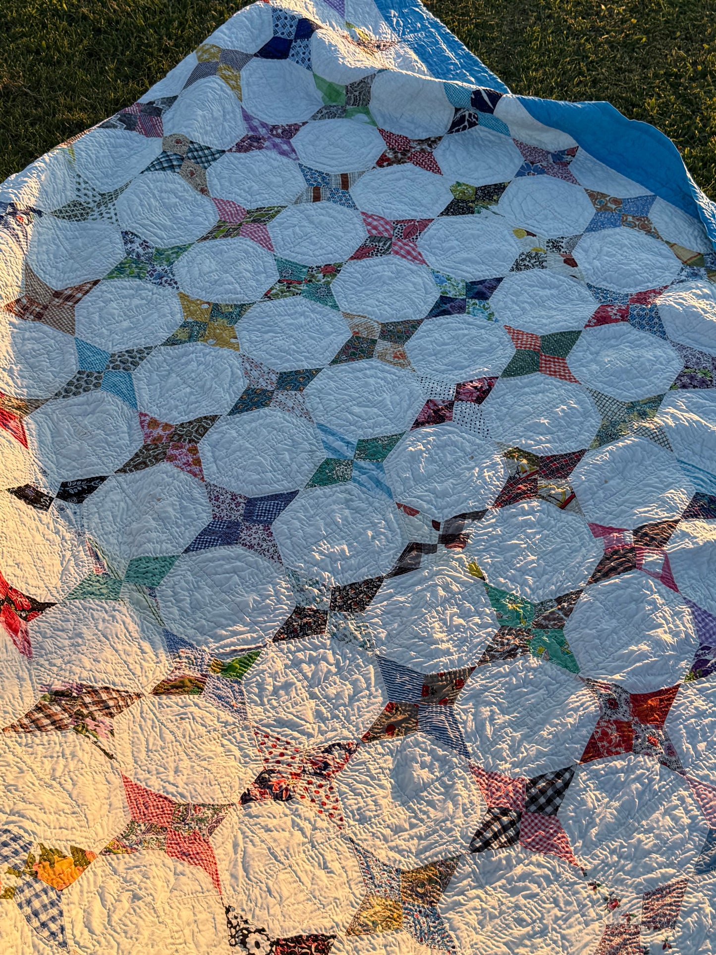 Scrappy Periwinkle Stars Quilt