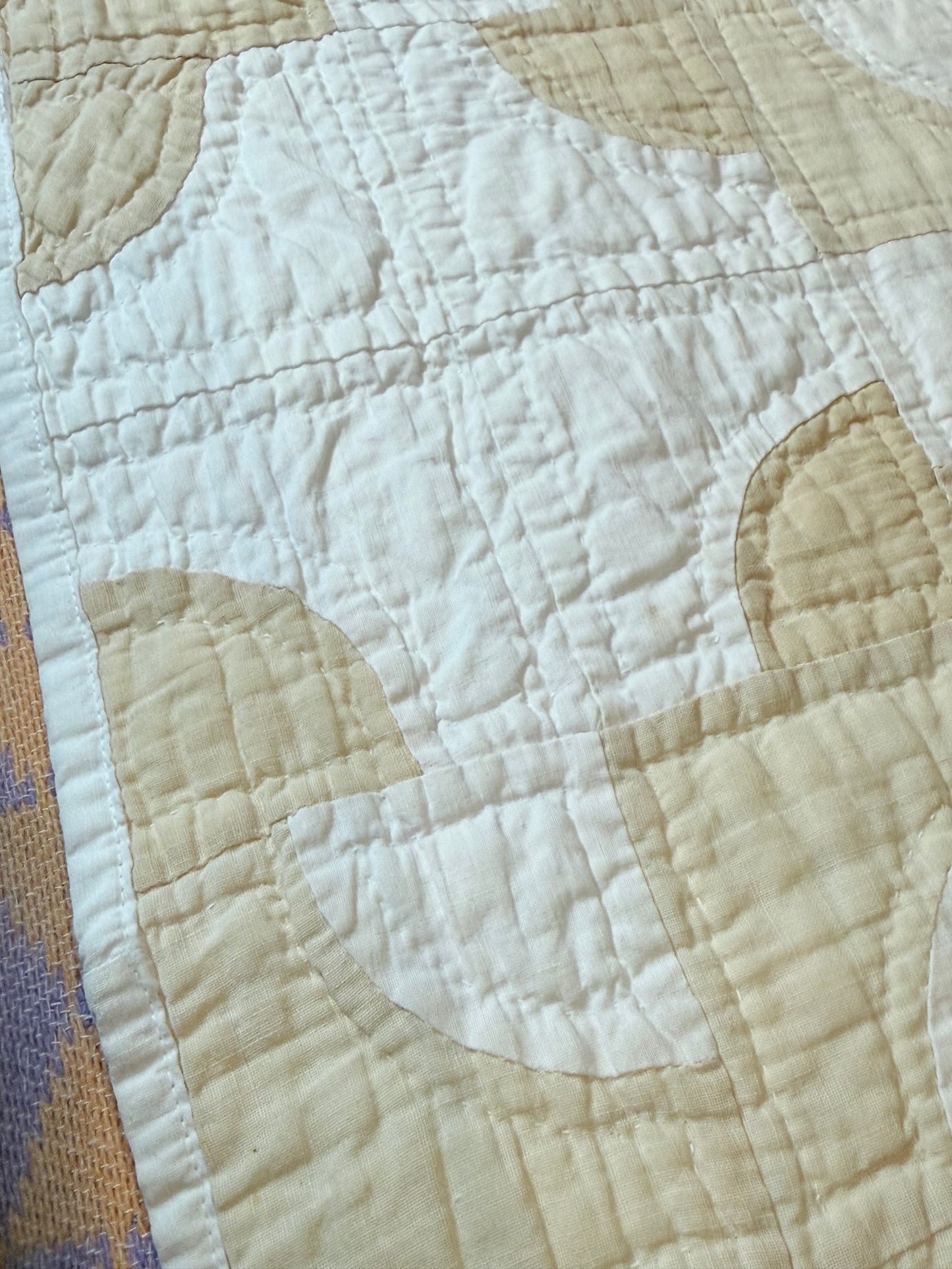 Drunkards Path Quilt in Neutrals