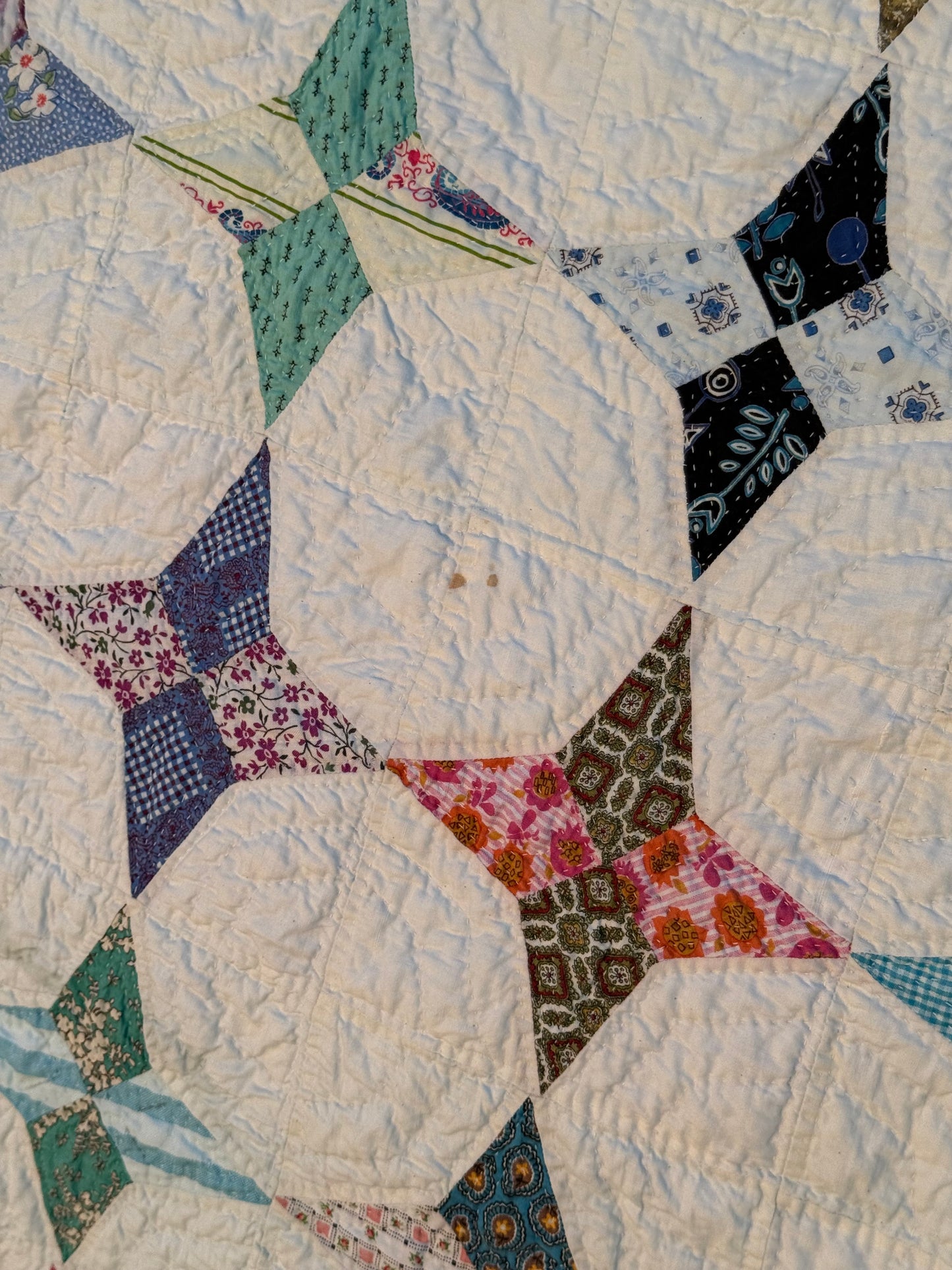 Scrappy Periwinkle Stars Quilt