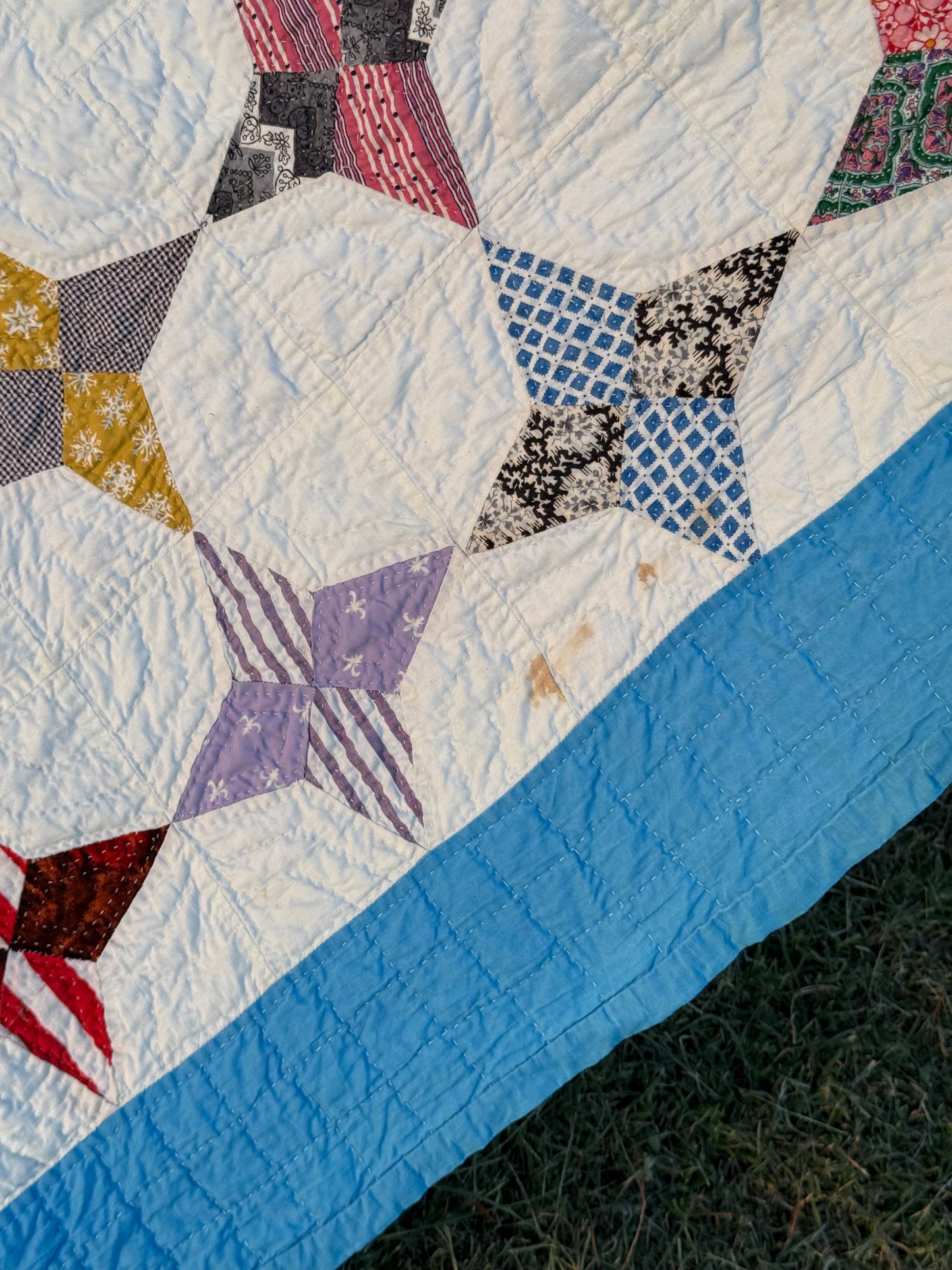 Scrappy Periwinkle Stars Quilt