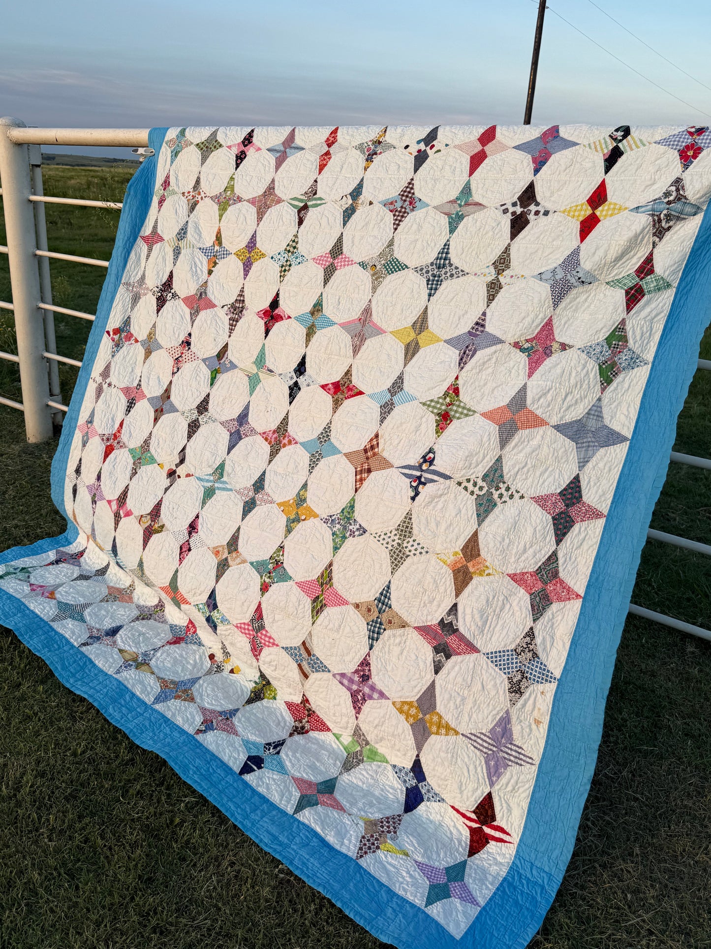 Scrappy Periwinkle Stars Quilt