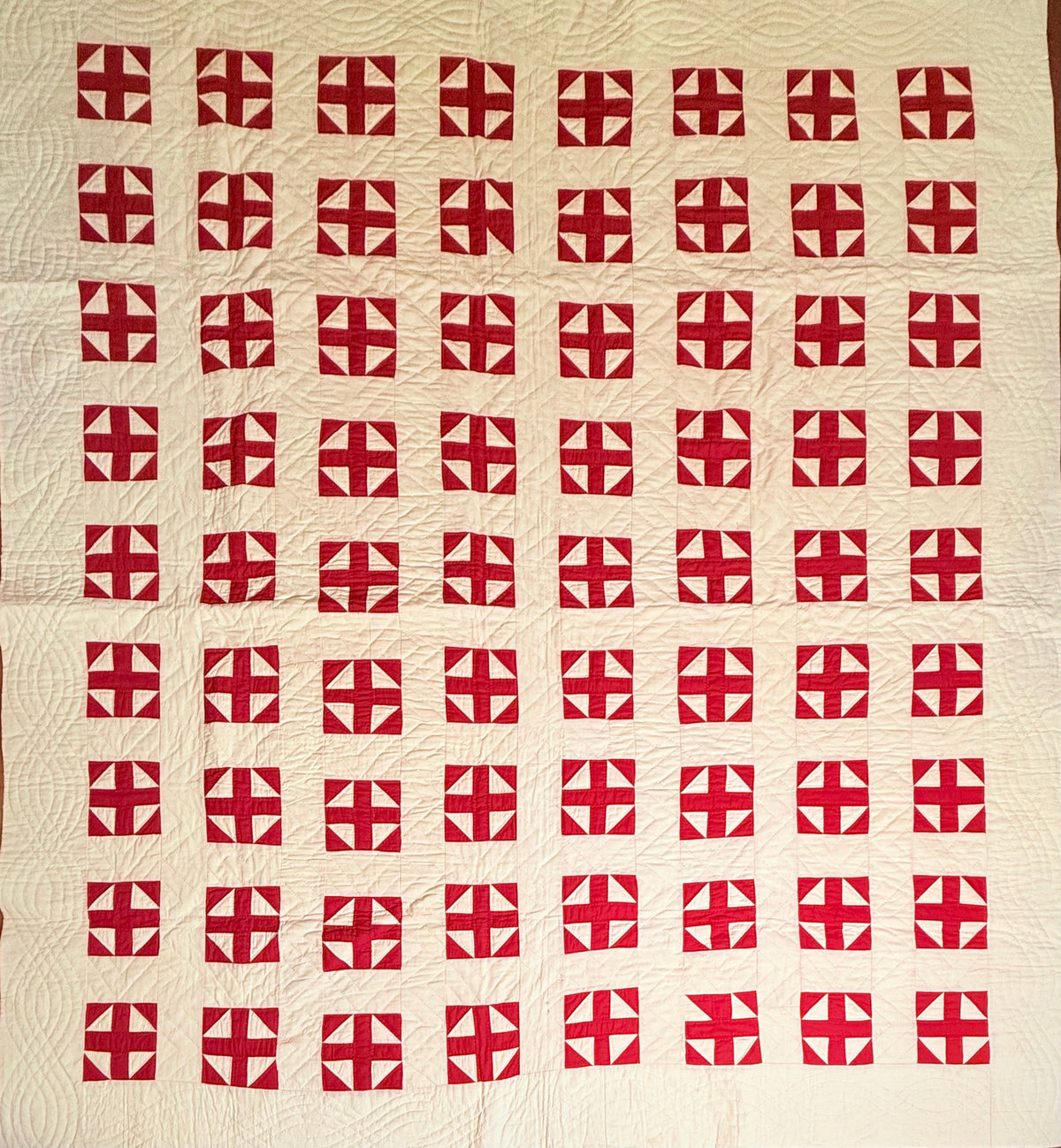 Excellent Red and White Shoofly Quilt