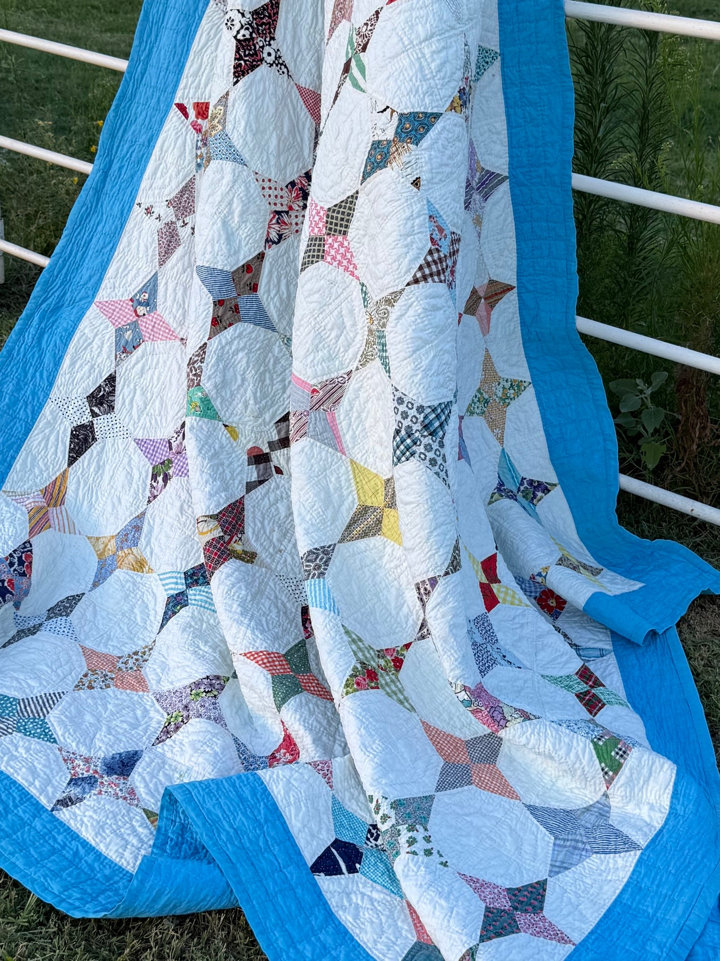 Scrappy Periwinkle Stars Quilt