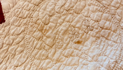 Ocean Waves of Triangles Quilt with Stars-Dated / Signed