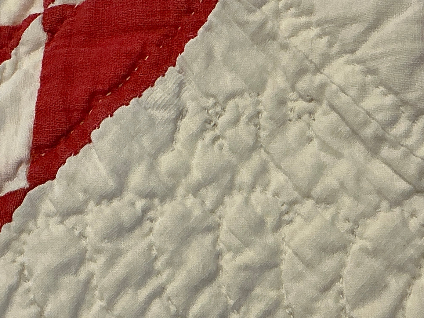 Ocean Waves of Triangles Quilt with Stars-Dated / Signed