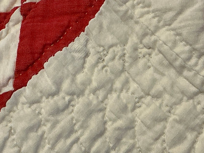 Ocean Waves of Triangles Quilt with Stars-Dated / Signed