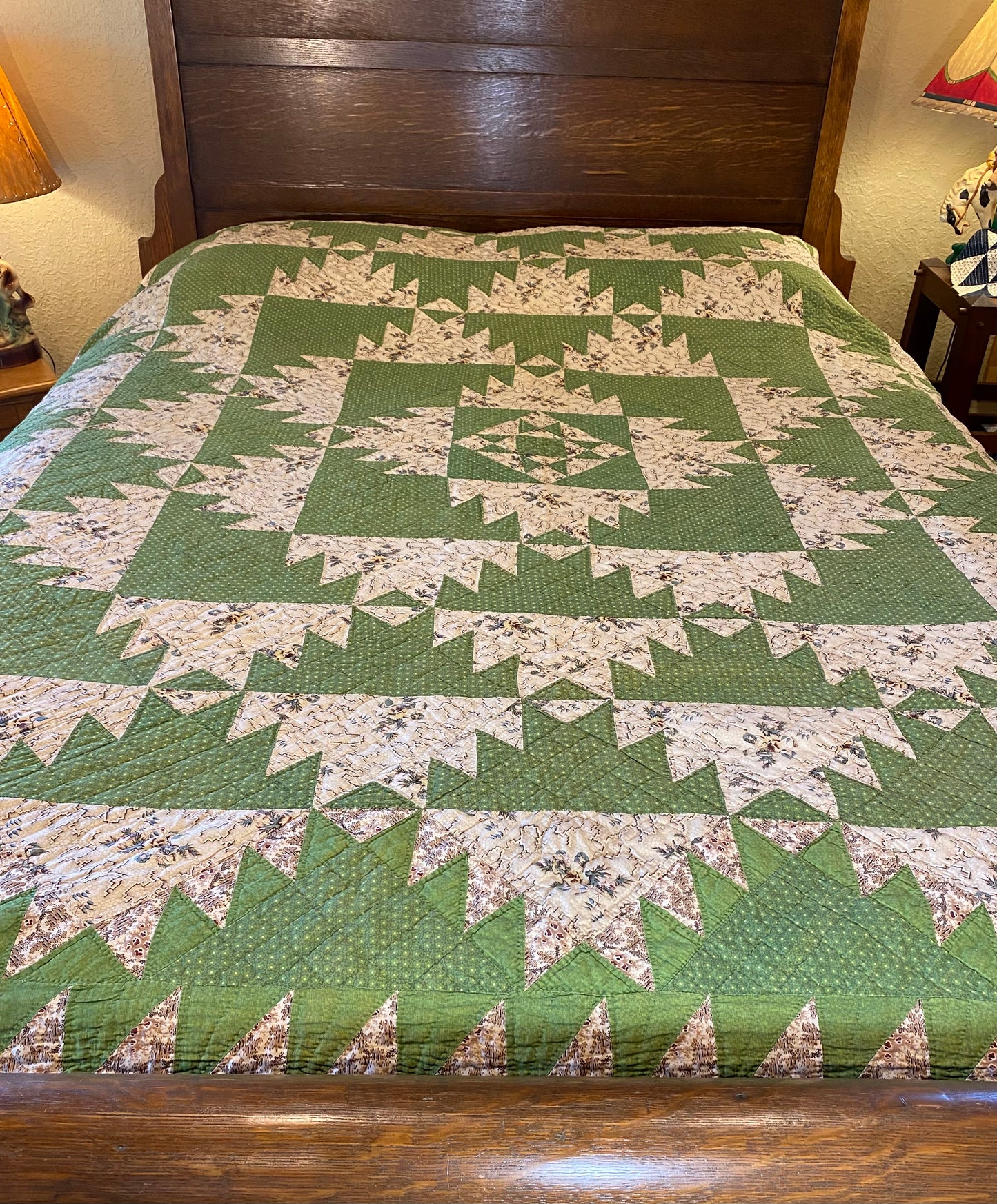 Early Delectable Mountains Quilt circa 1850’s Sold