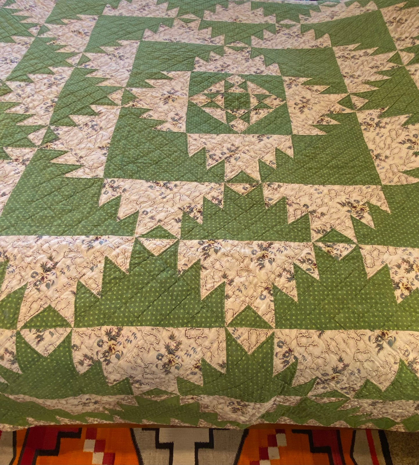 Early Delectable Mountains Quilt circa 1850’s Sold