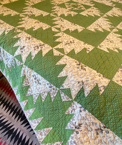 Early Delectable Mountains Quilt circa 1850’s Sold