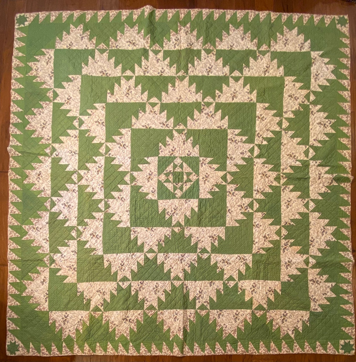 Early Delectable Mountains Quilt circa 1850’s Sold