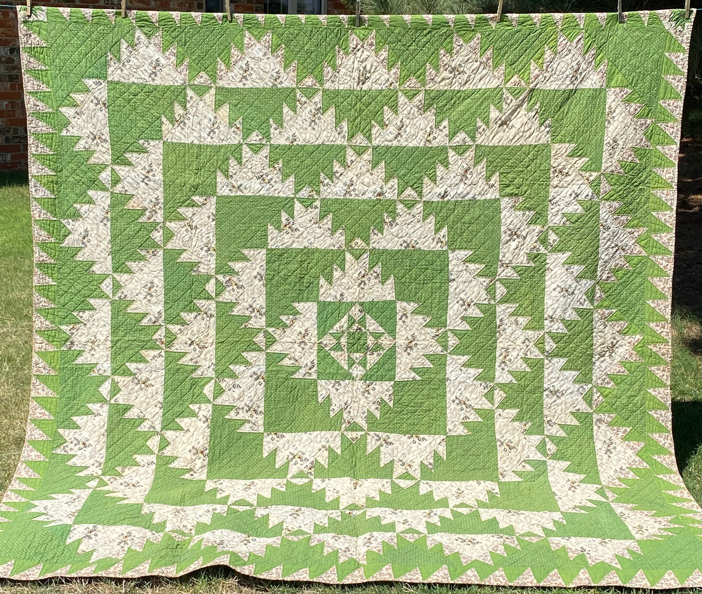 Early Delectable Mountains Quilt circa 1850’s Sold