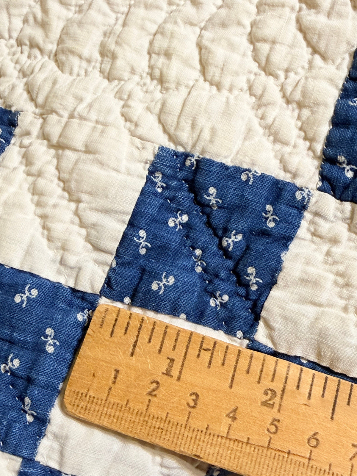 Stunning Indigo Triple Irish Chain of Blocks Quilt