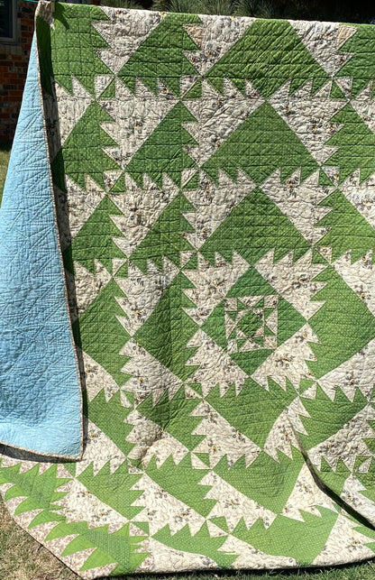 Early Delectable Mountains Quilt circa 1850’s Sold