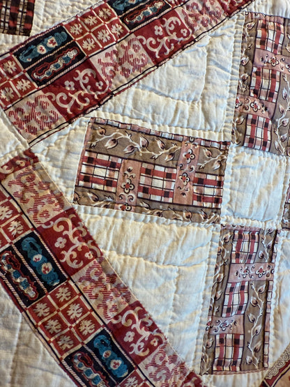 Early Initialed Cross Block New York Quilt
