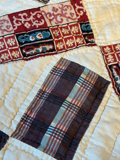Early Initialed Cross Block New York Quilt