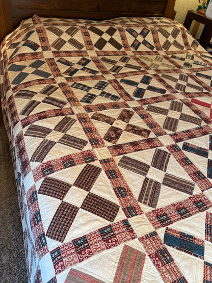 Early Initialed Cross Block New York Quilt