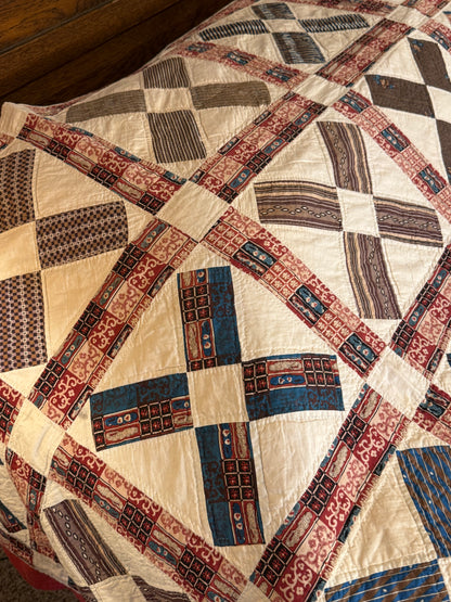 Early Initialed Cross Block New York Quilt