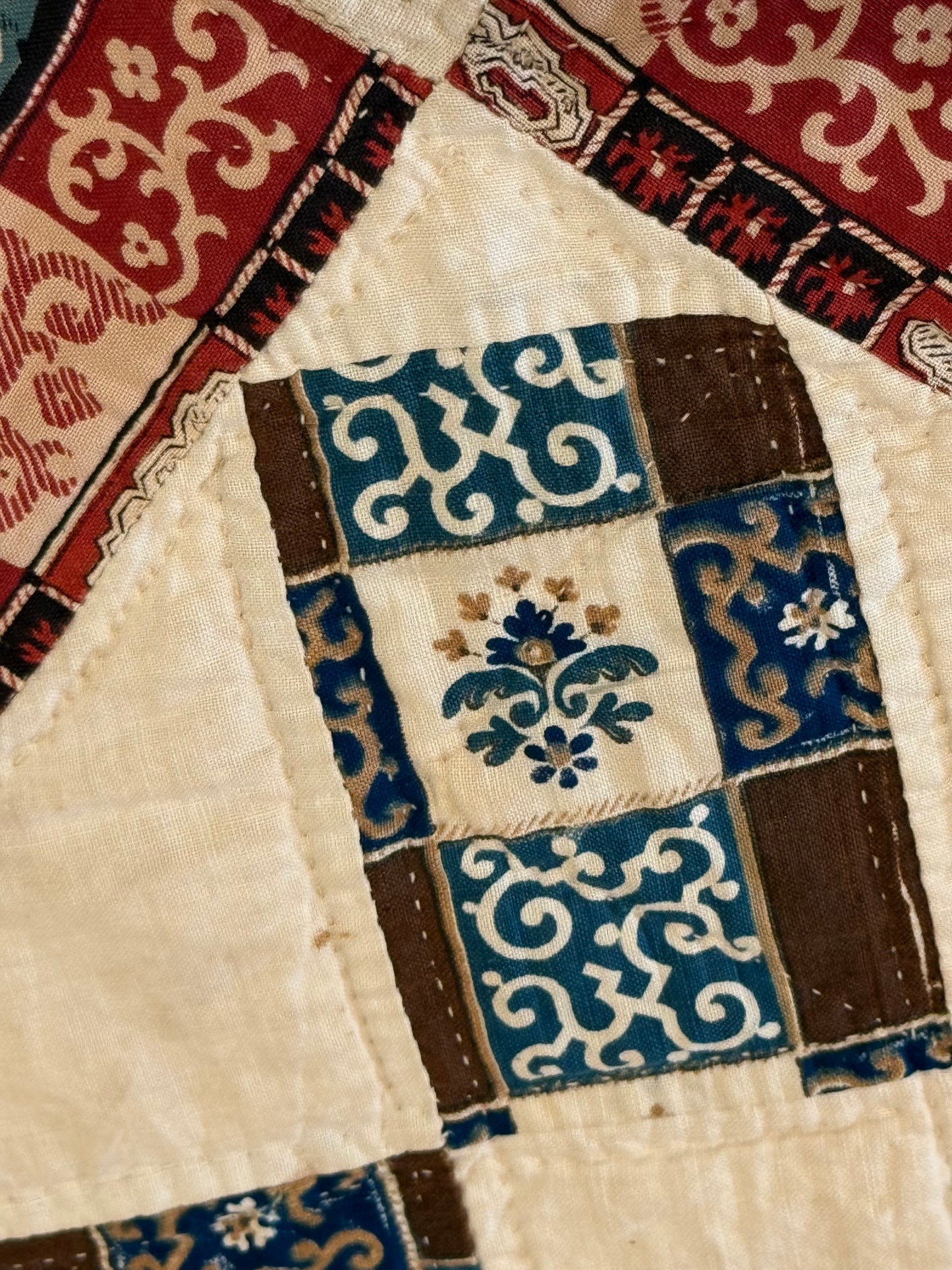 Early Initialed Cross Block New York Quilt