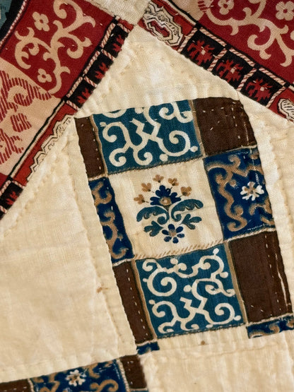 Early Initialed Cross Block New York Quilt