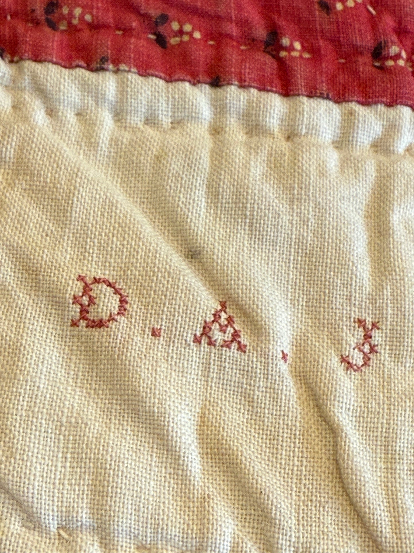 Early Initialed Cross Block New York Quilt