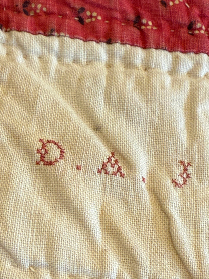Early Initialed Cross Block New York Quilt