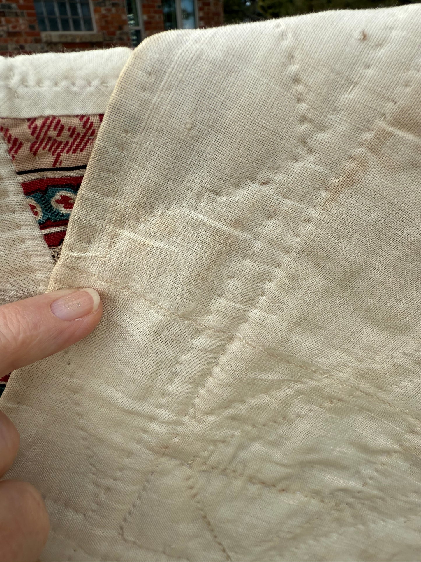 Early Initialed Cross Block New York Quilt