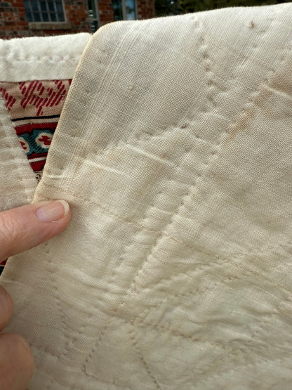 Early Initialed Cross Block New York Quilt