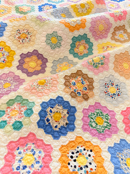 Incredible Museum Quality Miniature Flower Garden Quilt