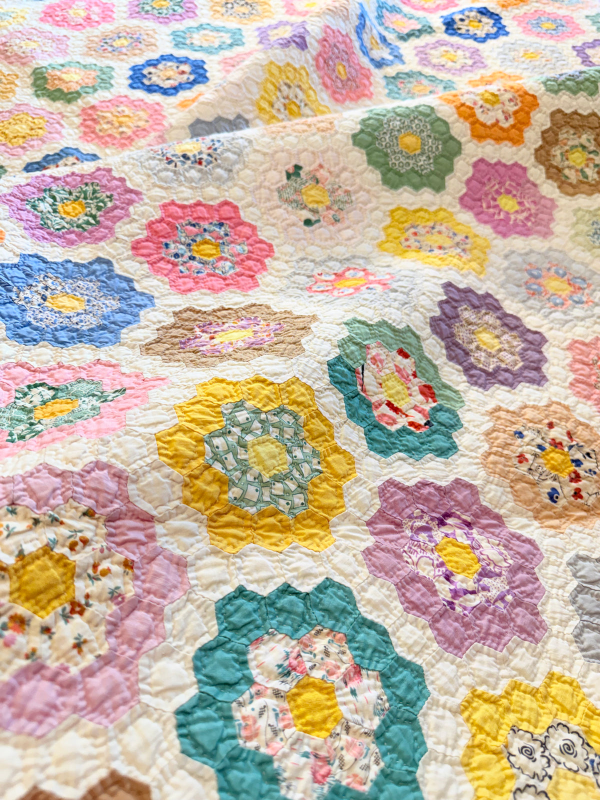 Incredible Museum Quality Miniature Flower Garden Quilt
