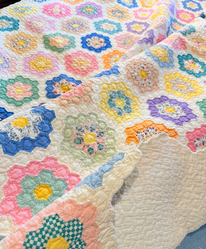 Incredible Museum Quality Miniature Flower Garden Quilt