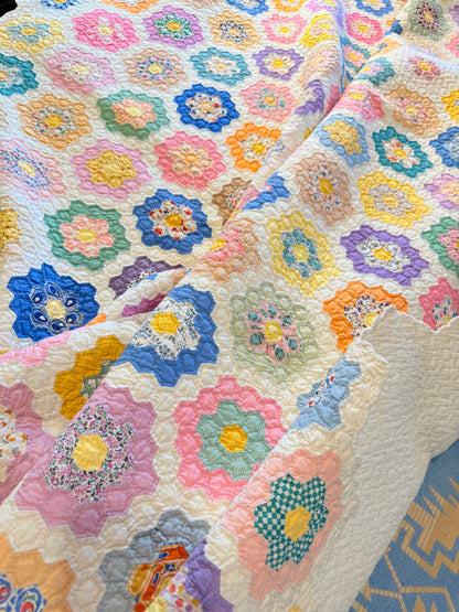 Incredible Museum Quality Miniature Flower Garden Quilt