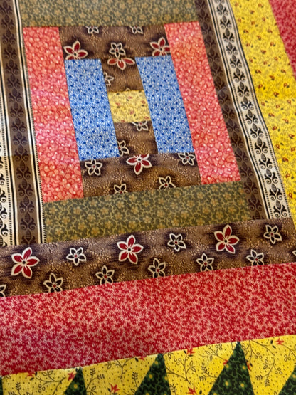 Pair of Antique/Vintage Log Cabin Pillow Cases