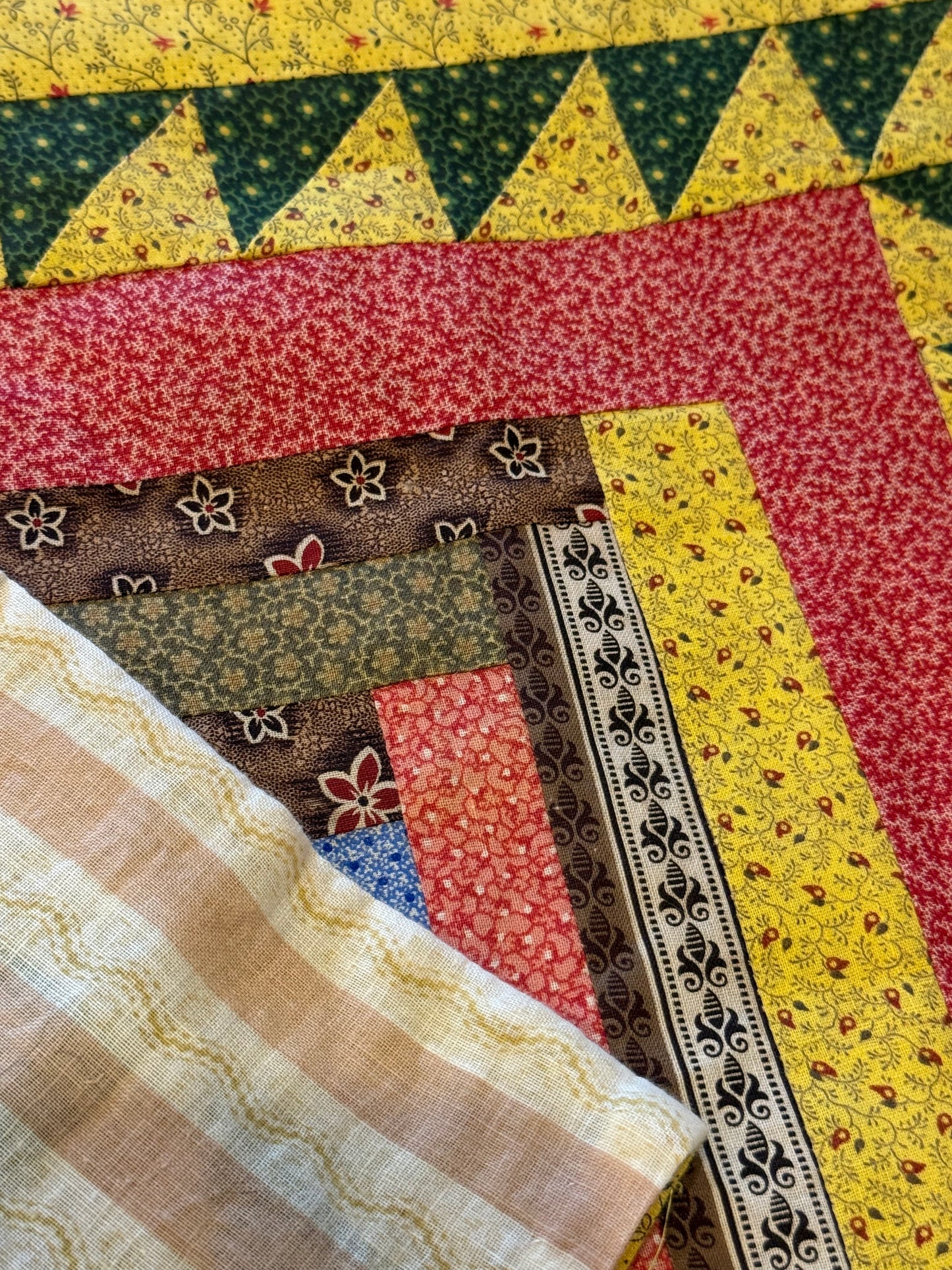 Pair of Antique/Vintage Log Cabin Pillow Cases