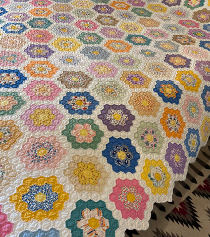 Incredible Museum Quality Miniature Flower Garden Quilt