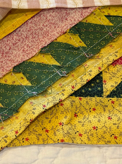 Pair of Antique/Vintage Log Cabin Pillow Cases