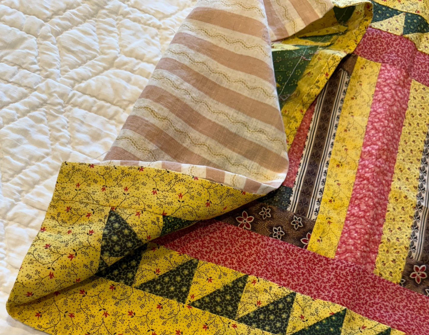 Pair of Antique/Vintage Log Cabin Pillow Cases