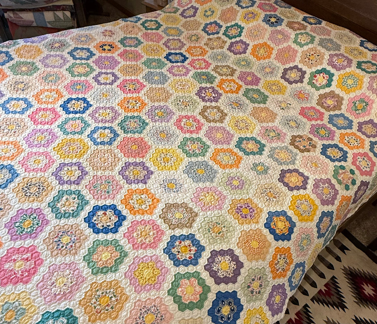 Incredible Museum Quality Miniature Flower Garden Quilt
