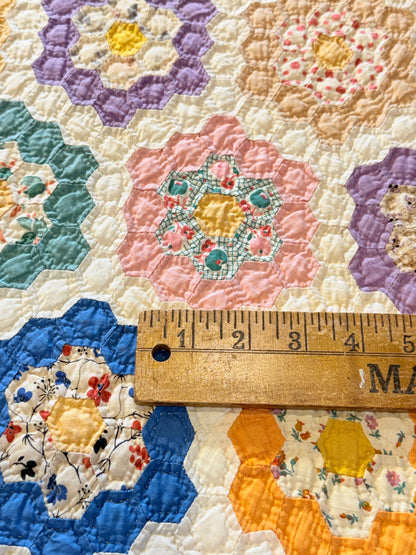 Incredible Museum Quality Miniature Flower Garden Quilt