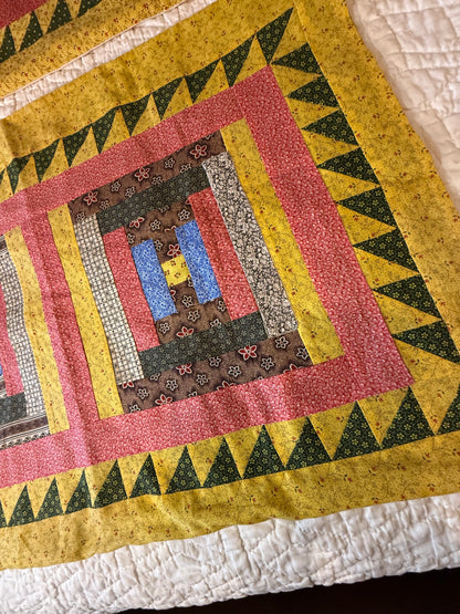 Pair of Antique/Vintage Log Cabin Pillow Cases