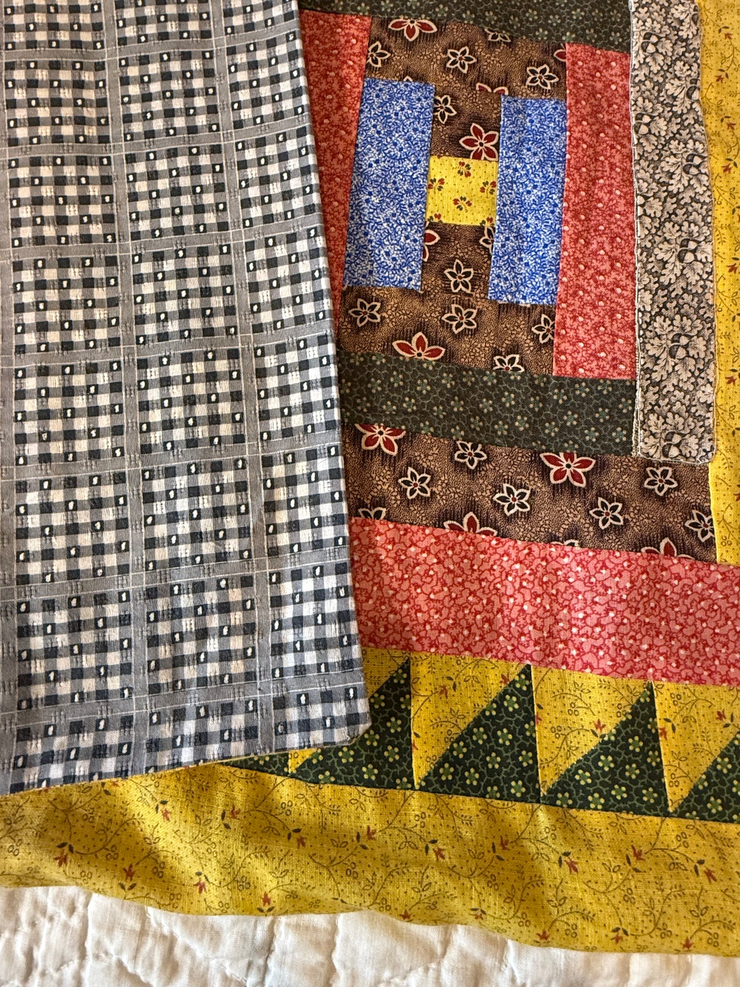 Pair of Antique/Vintage Log Cabin Pillow Cases