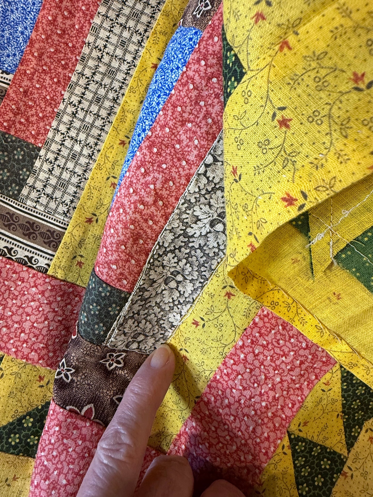 Pair of Antique/Vintage Log Cabin Pillow Cases