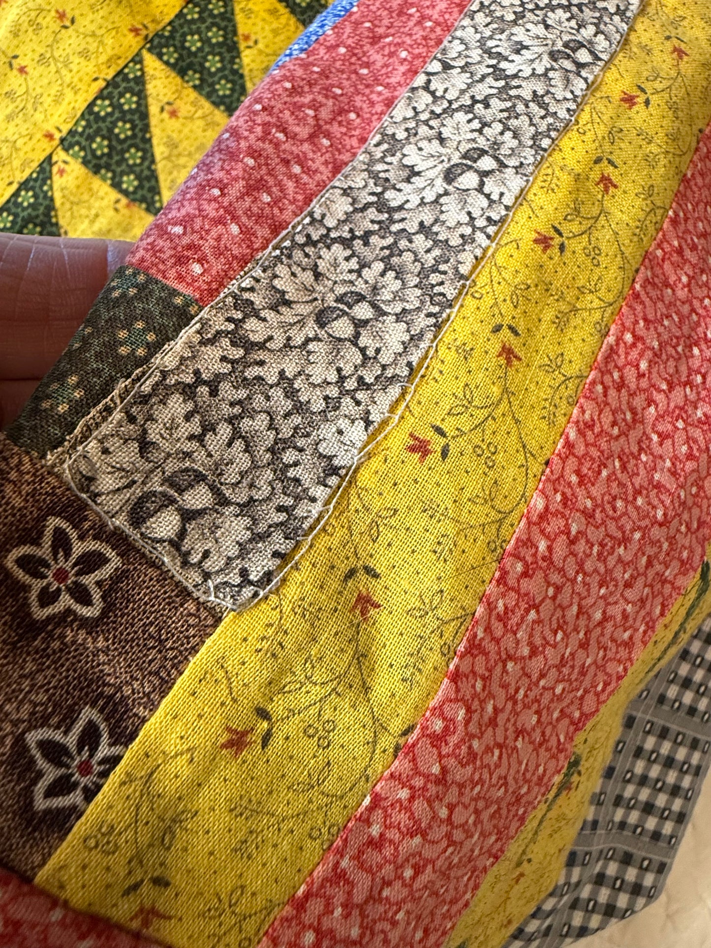 Pair of Antique/Vintage Log Cabin Pillow Cases