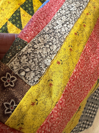 Pair of Antique/Vintage Log Cabin Pillow Cases