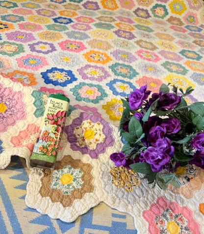 Incredible Museum Quality Miniature Flower Garden Quilt