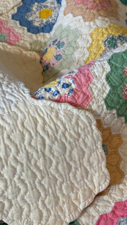 Incredible Museum Quality Miniature Flower Garden Quilt