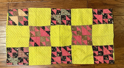Rare Pair of Antique Patchwork Double X  Pieced Pillowcases