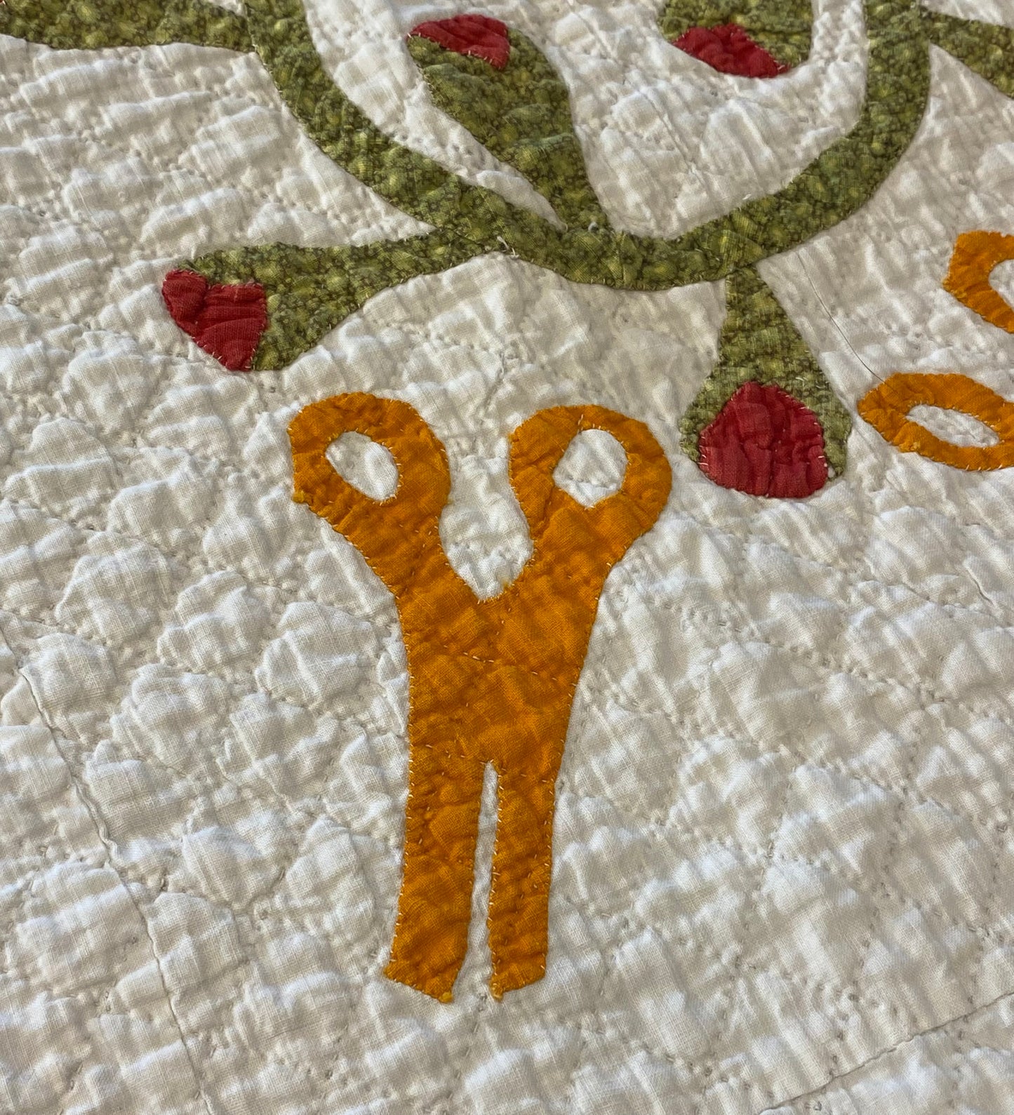 Folk Art Baskets and Scissors Appliqué Quilt